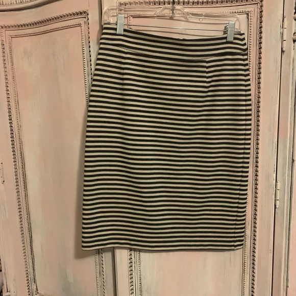 Banana Republic Dresses & Skirts - EUC Banana Republic stripe navy/taupe skirt size 4